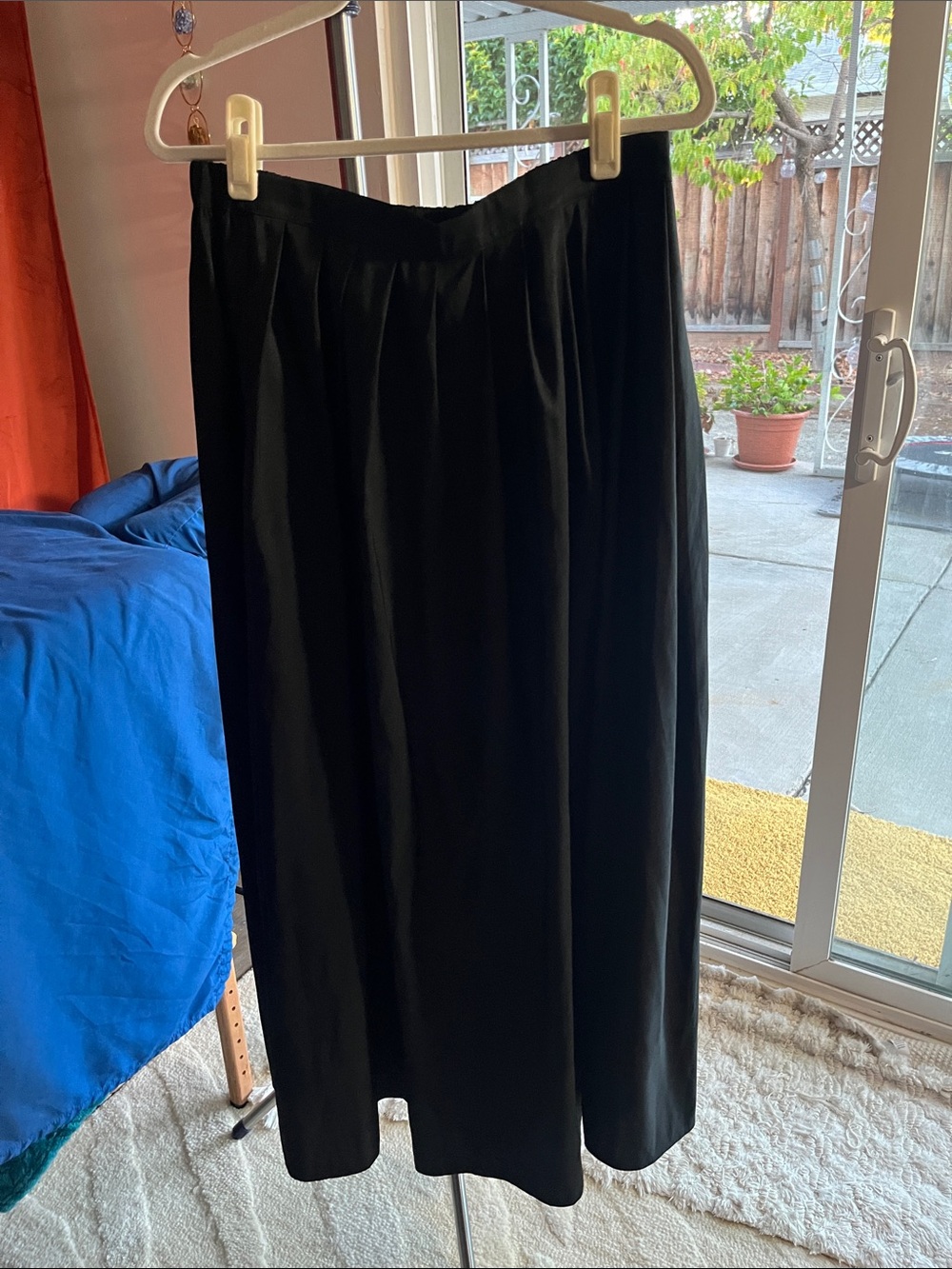 a new day Black Midi Skirt with Gentle Pleats